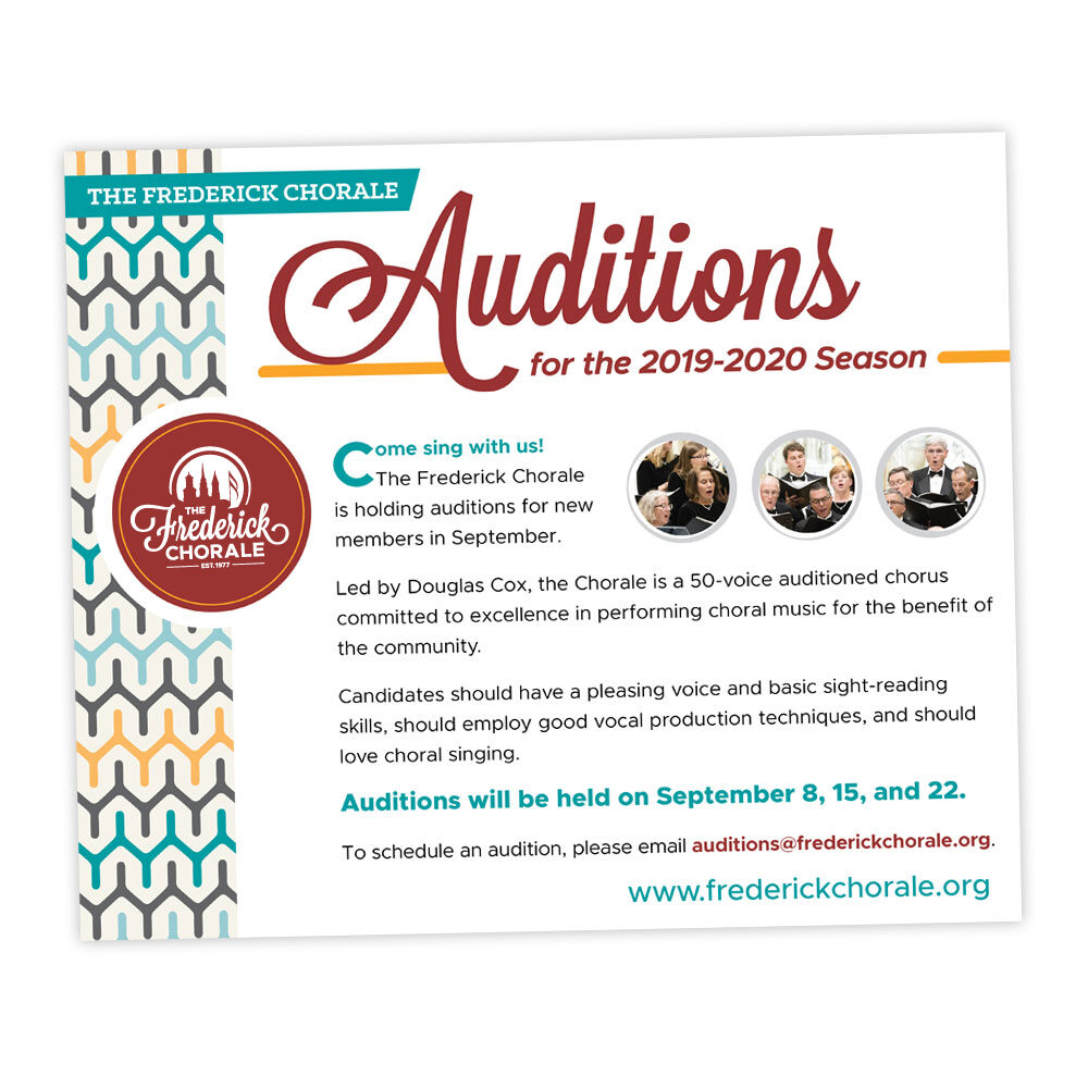 Advertising Design – Frederick Chorale Auditions Ad