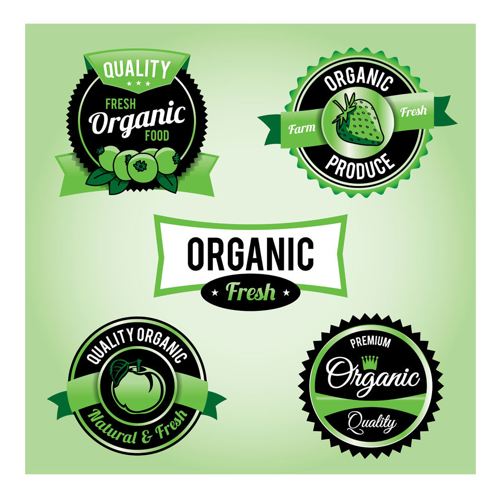Illustration – Organic Produce Badge Set